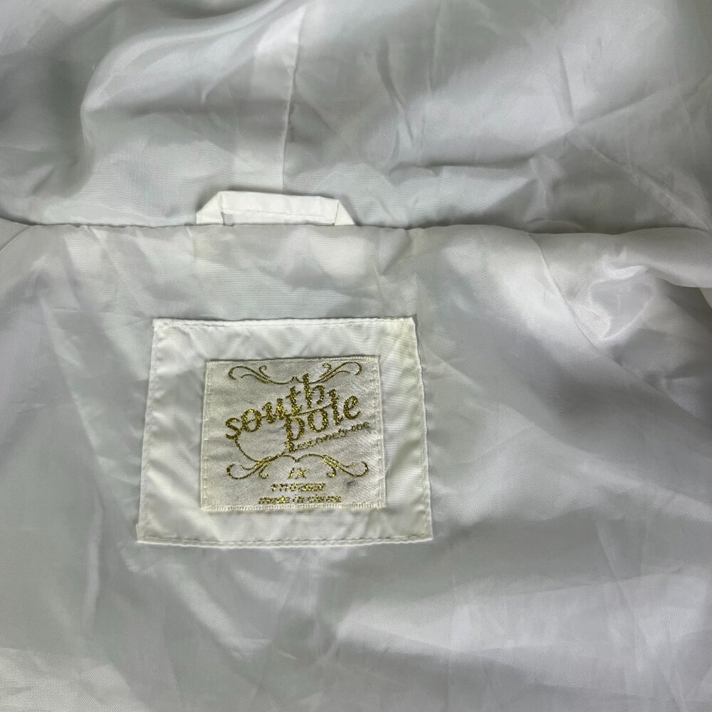 Southpole Jacket Womens 1X White Gold Full Zip Hooded Windbreaker Y2K Retro - Picture 8 of 14